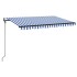 Toldo automático LED sensor de viento azul y blanco 400x300