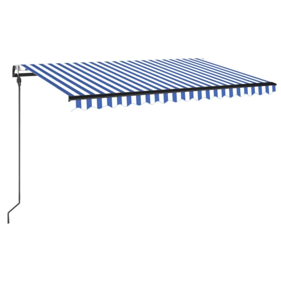 Toldo automático LED sensor de viento azul y blanco 400x300