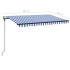 Toldo automático LED sensor de viento azul y blanco 400x300