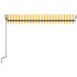 Toldo retráctil automático amarillo y blanco 450x350