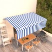 Toldo retráctil automático con persiana azul y blanco 5x3 m