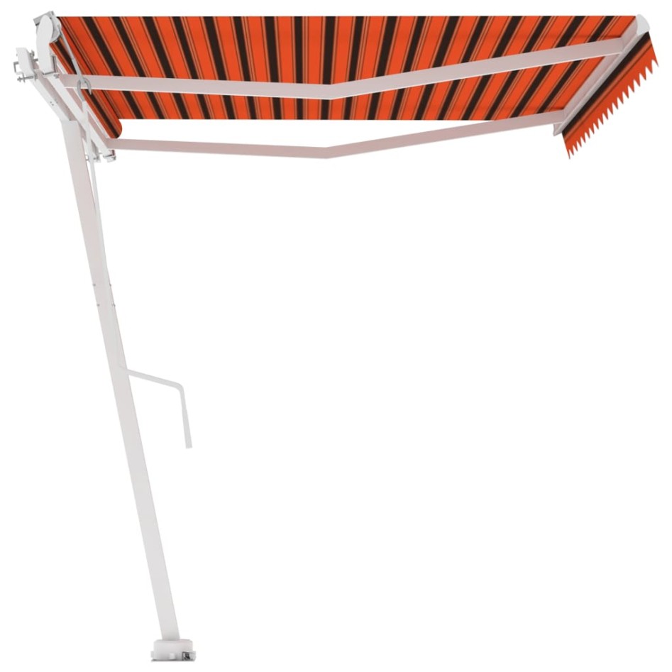 Toldo de pie automático naranja y marrón 450x300
