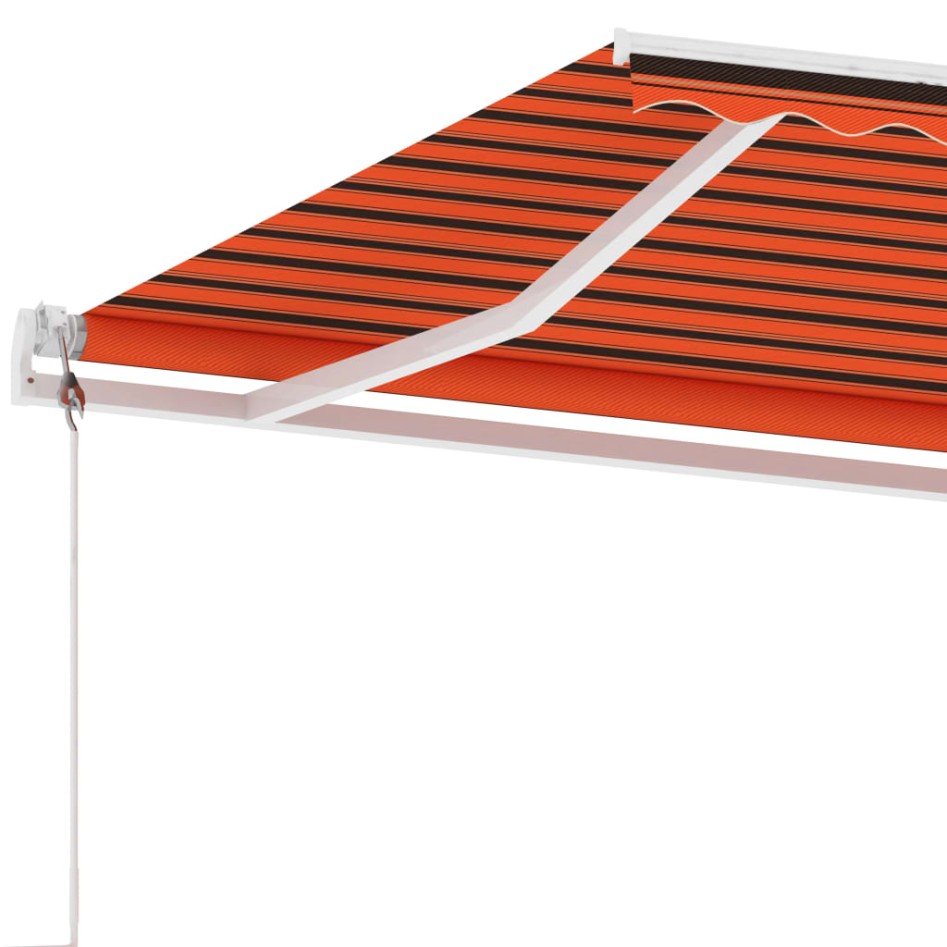 Toldo de pie automático naranja y marrón 450x300