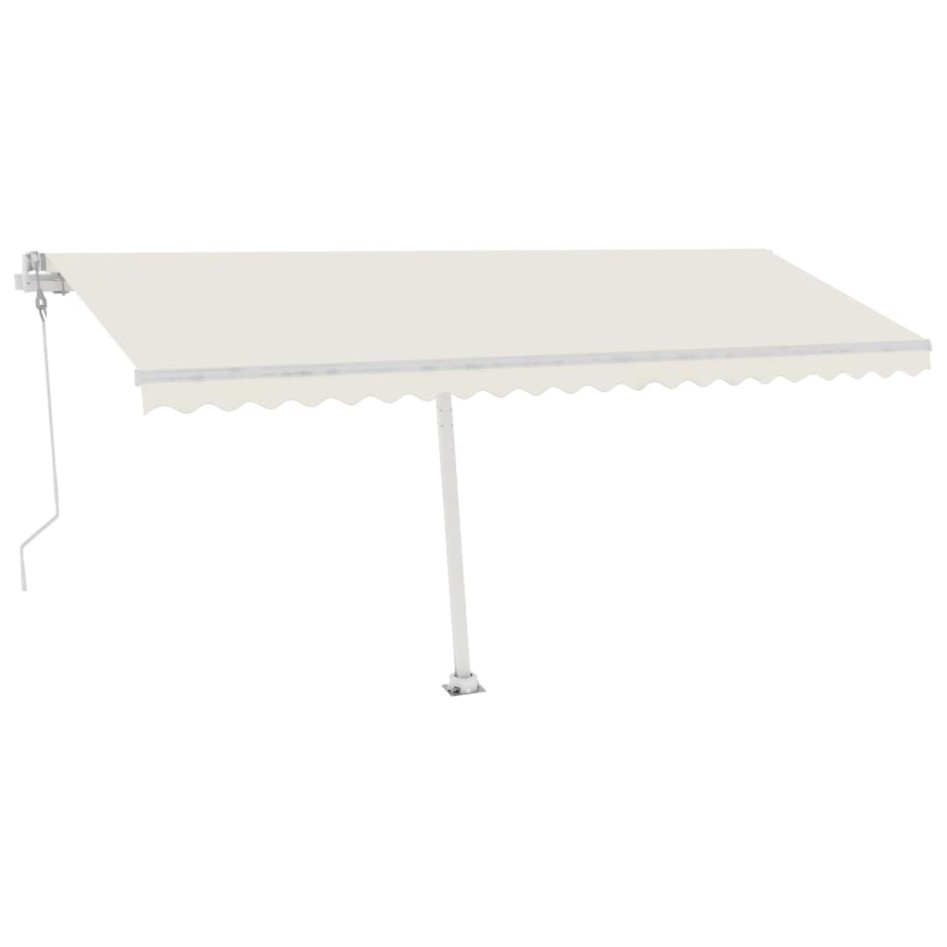 Toldo de pie automático crema 500x300