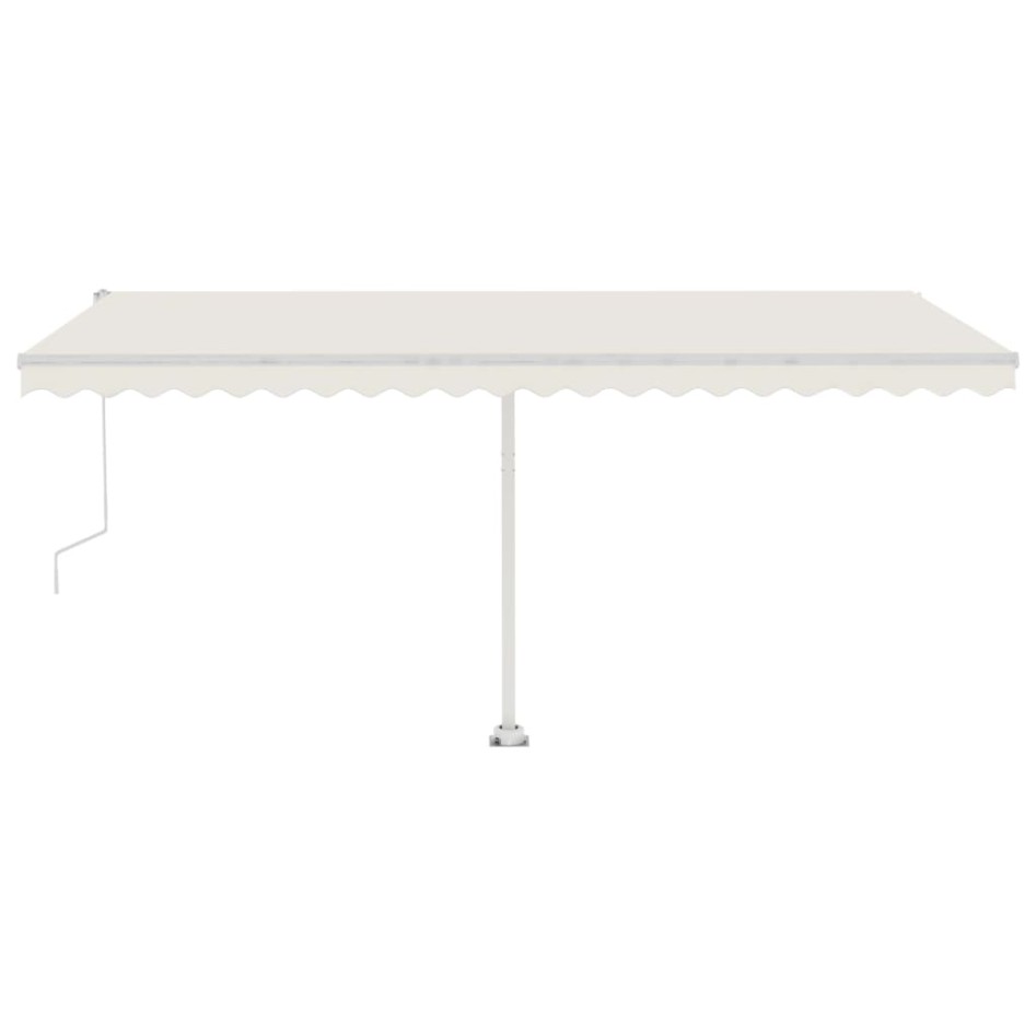 Toldo de pie automático crema 500x300