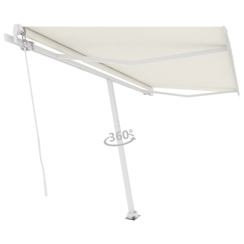 Toldo de pie manual retráctil crema 400x350
