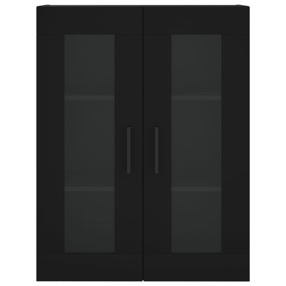 Aparador alto madera contrachapada negro 69,5x34x180