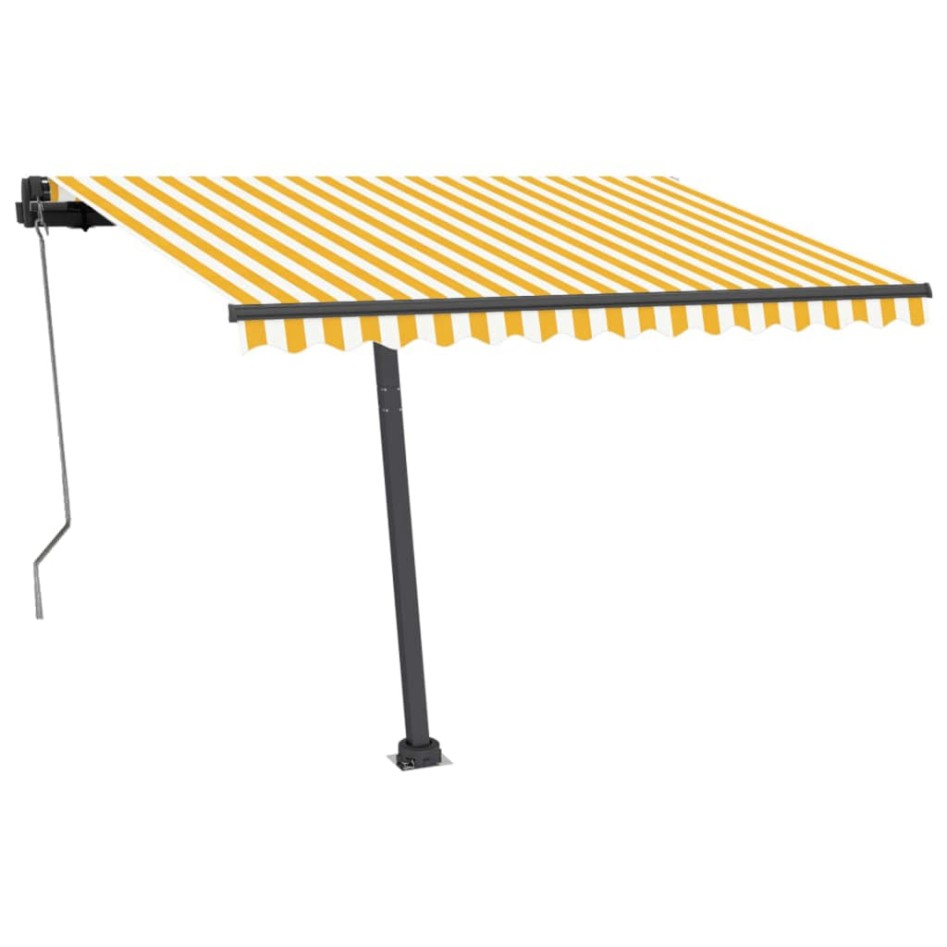 Toldo automático LED sensor de viento amarillo blanco