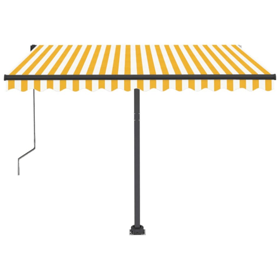 Toldo automático LED sensor de viento amarillo blanco