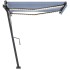 Toldo automático LED sensor de viento azul y blanco 350x250