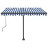 Toldo automático LED sensor de viento azul y blanco 350x250