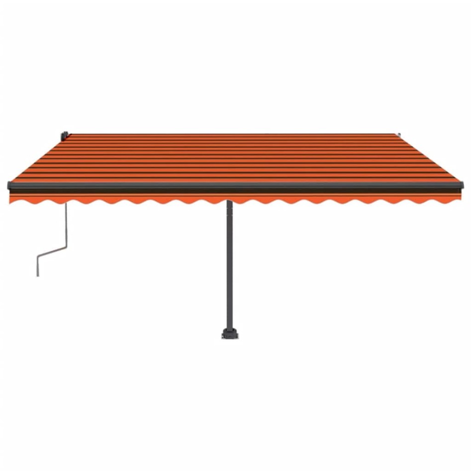 Toldo manual retráctil con LED naranja y marrón 450x300