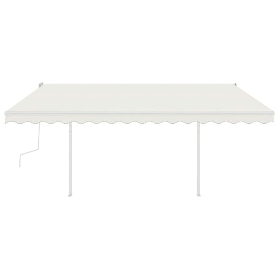 Toldo manual retráctil con LED crema 4x3,5