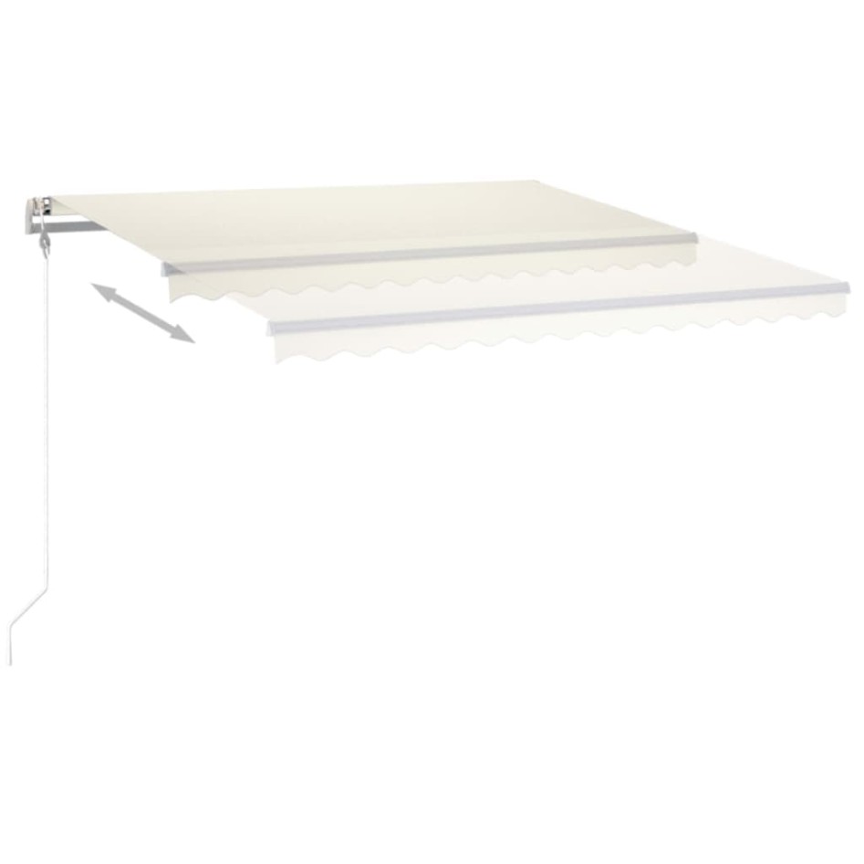 Toldo manual retráctil con LED crema 4x3,5