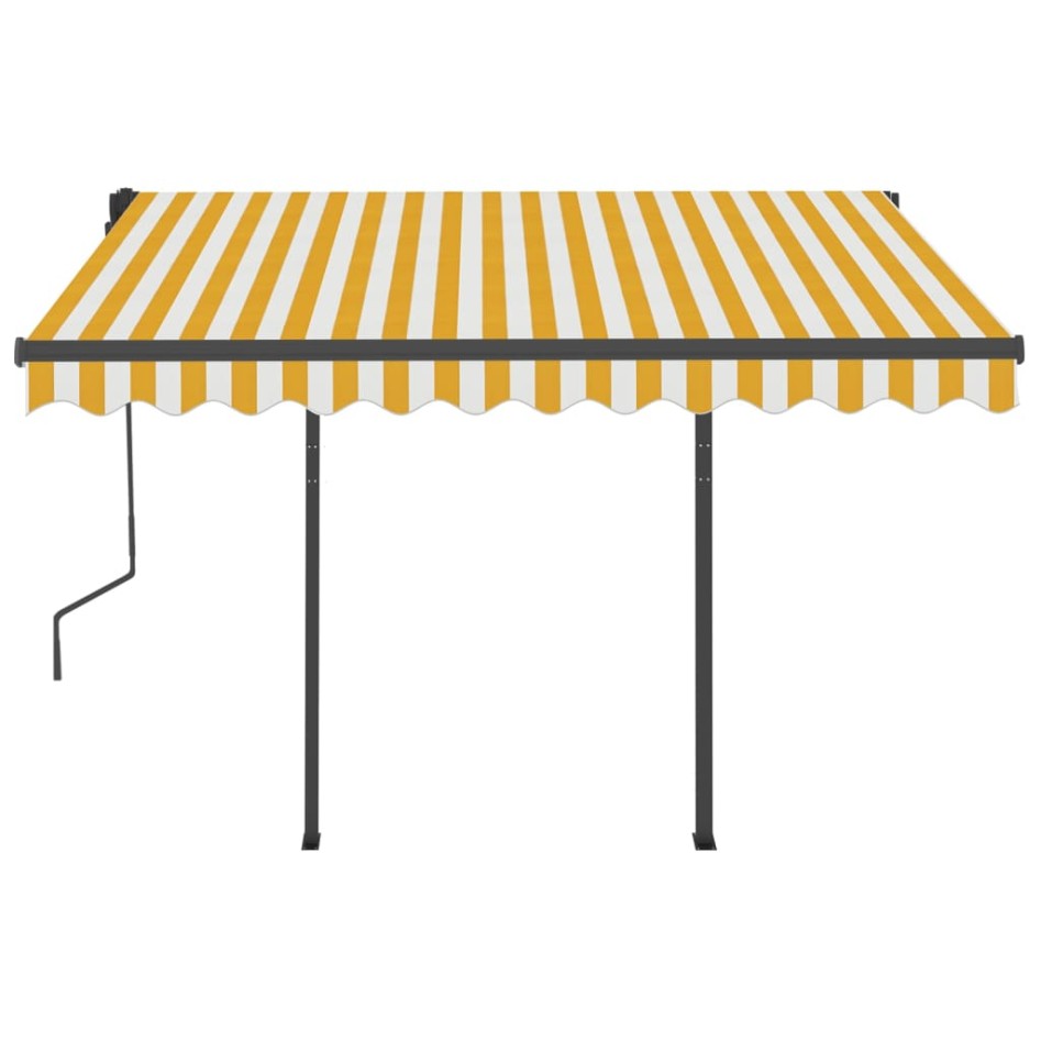 Toldo automático LED sensor de viento amarillo blanco 3,5x2,5