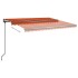 Toldo automático retráctil con postes naranja y marrón 4x3