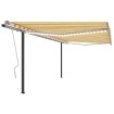 Toldo manual retráctil con LED amarillo y blanco 4x3,5 m