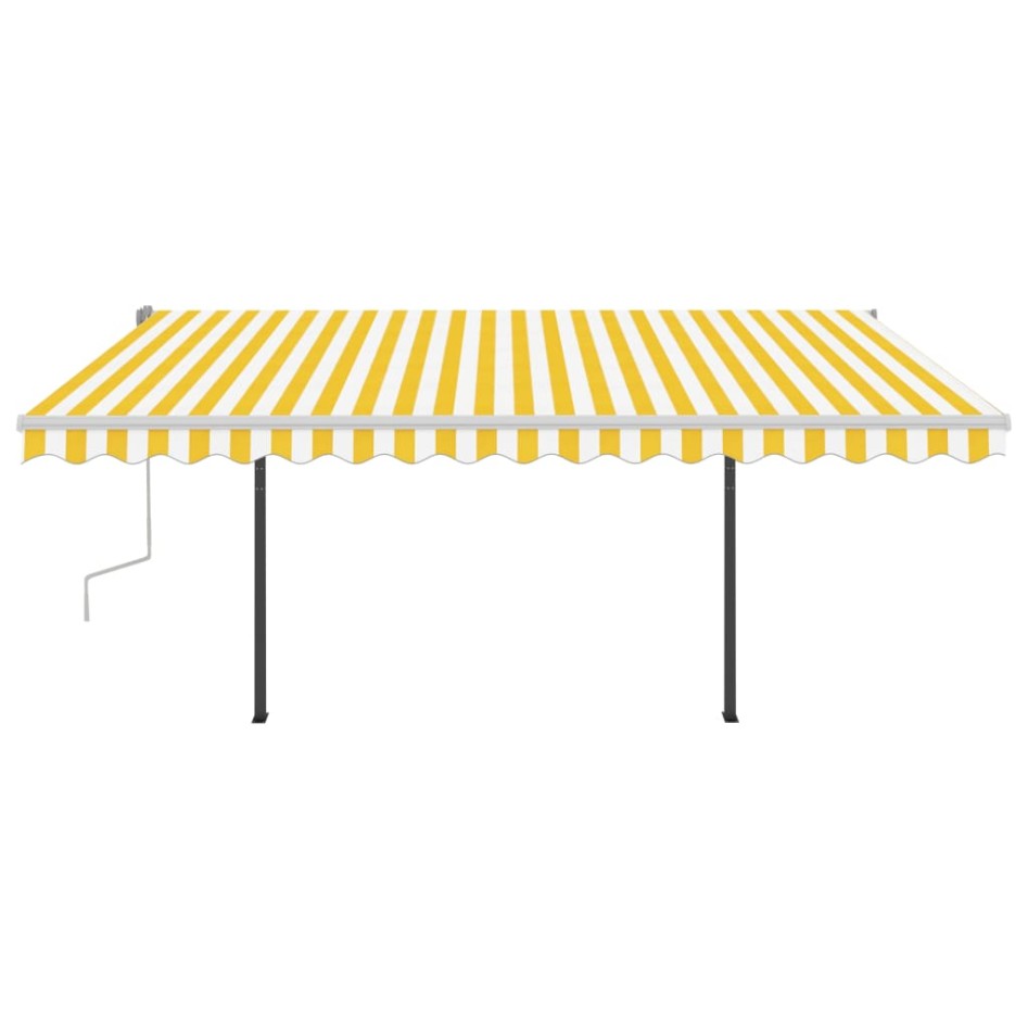 Toldo manual retráctil con LED amarillo y blanco 4x3,5