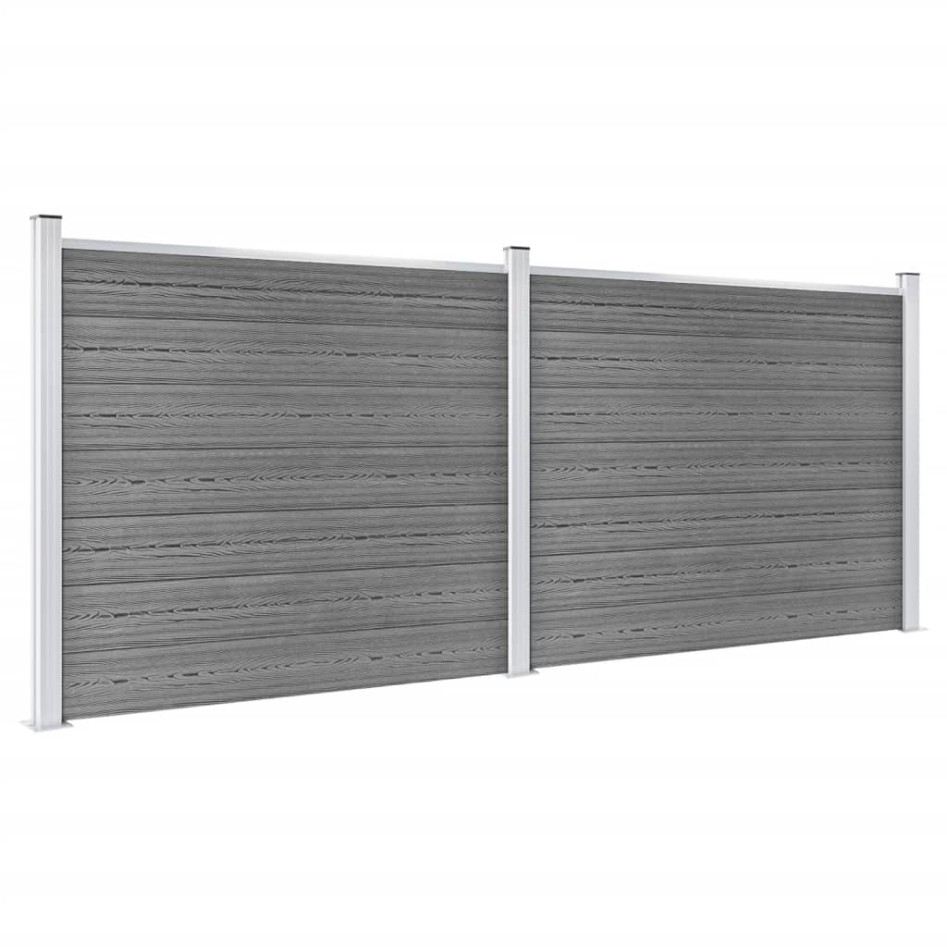 Set de panel de valla WPC gris 353x146