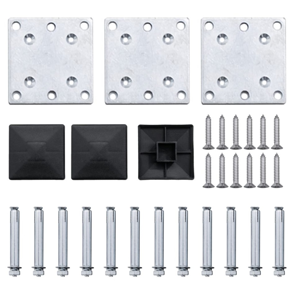 Set de panel de valla WPC gris 353x146