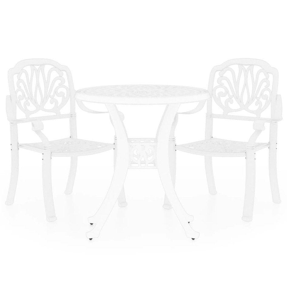 Mesa y sillas de bistró 3 piezas aluminio fundido