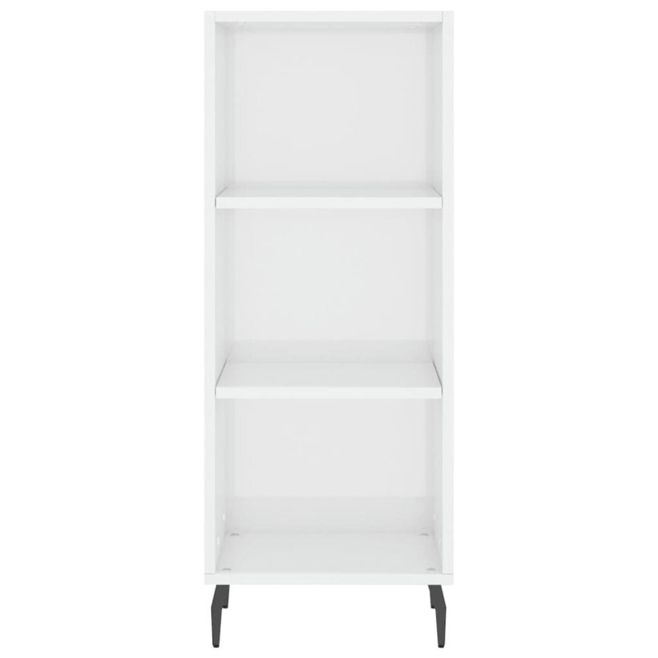 Aparador alto madera contrachapada blanco brillo 34,5x34x180