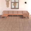 Muebles de jardín 7 piezas marrón miel madera maciza de pino