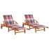 Tumbonas con cojines 2 unidades madera maciza de