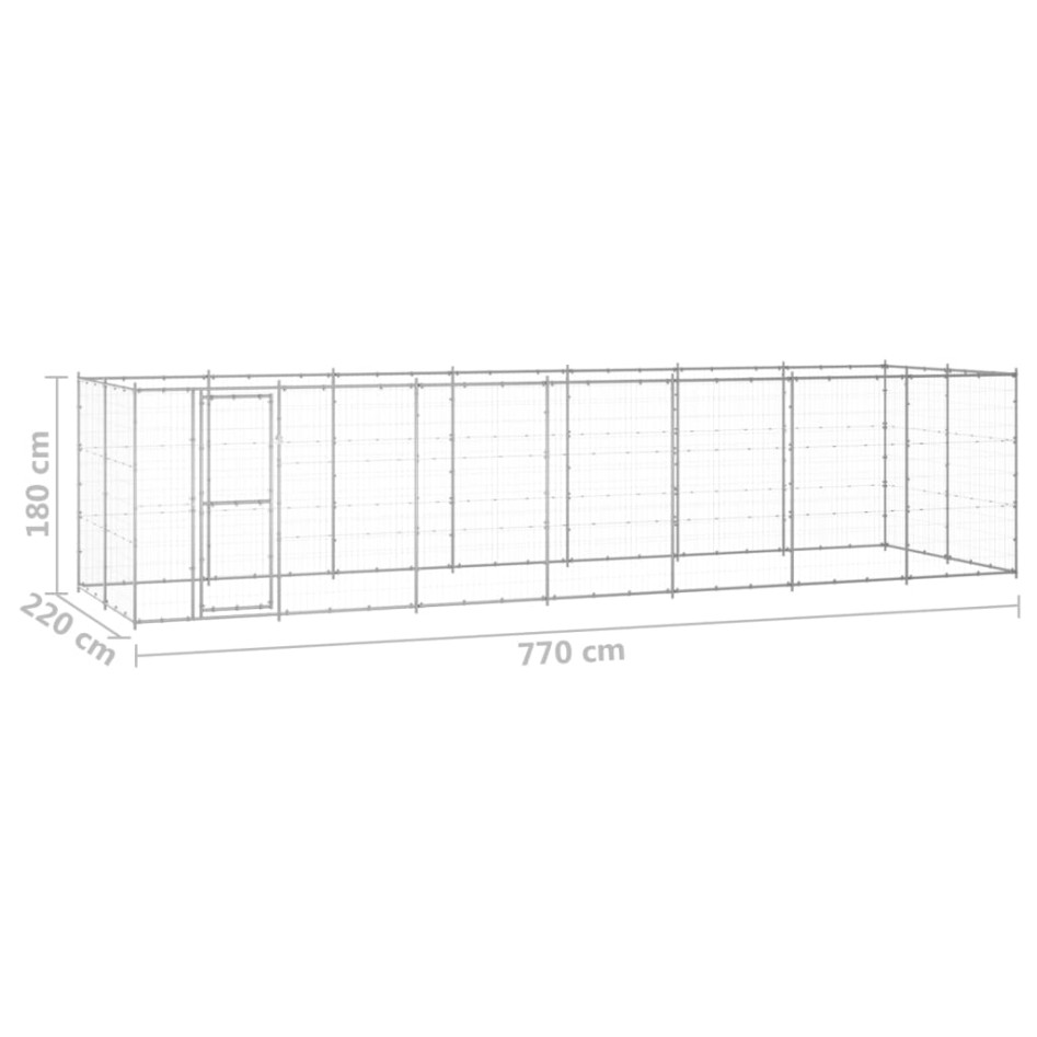 Perrera de exterior de acero galvanizado 16,94