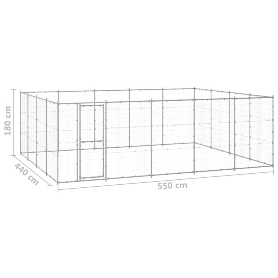 Perrera de exterior de acero galvanizado 24,2