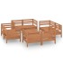 Juego muebles de jardín 9 pzas madera maciza pino marrón