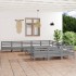 Juego de muebles de jardín 12 piezas madera maciza de pino