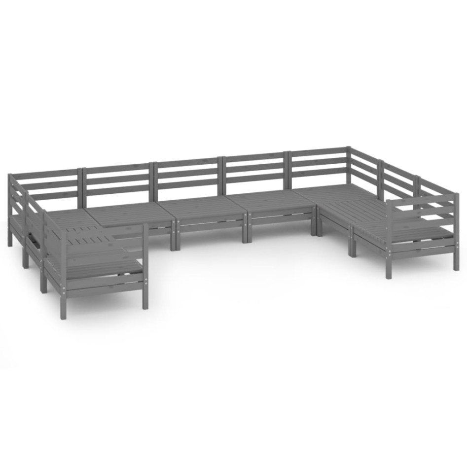 Mesa y taburetes altos jardín 9 pzas madera maciza de pino