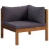 Muebles de jardín 4 pzas cojines madera maciza de