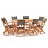 Set de comedor jardín 9 pzas madera eucalipto textilene
