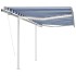Toldo automático LED y sensor de viento azul y blanco 3x2,5