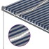Toldo automático LED y sensor de viento azul y blanco 3x2,5