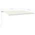 Toldo retráctil automático con postes crema 5x3