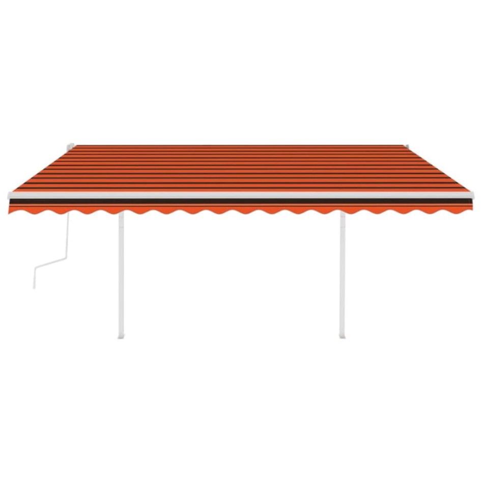 Toldo manual retráctil con luz LED naranja y marrón 4x3