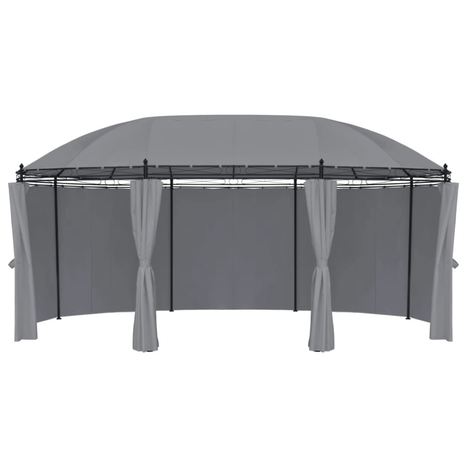 Cenador con cortinas gris antracita 520x349x255