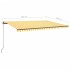 Toldo manual retráctil con postes amarillo y blanco 5x3