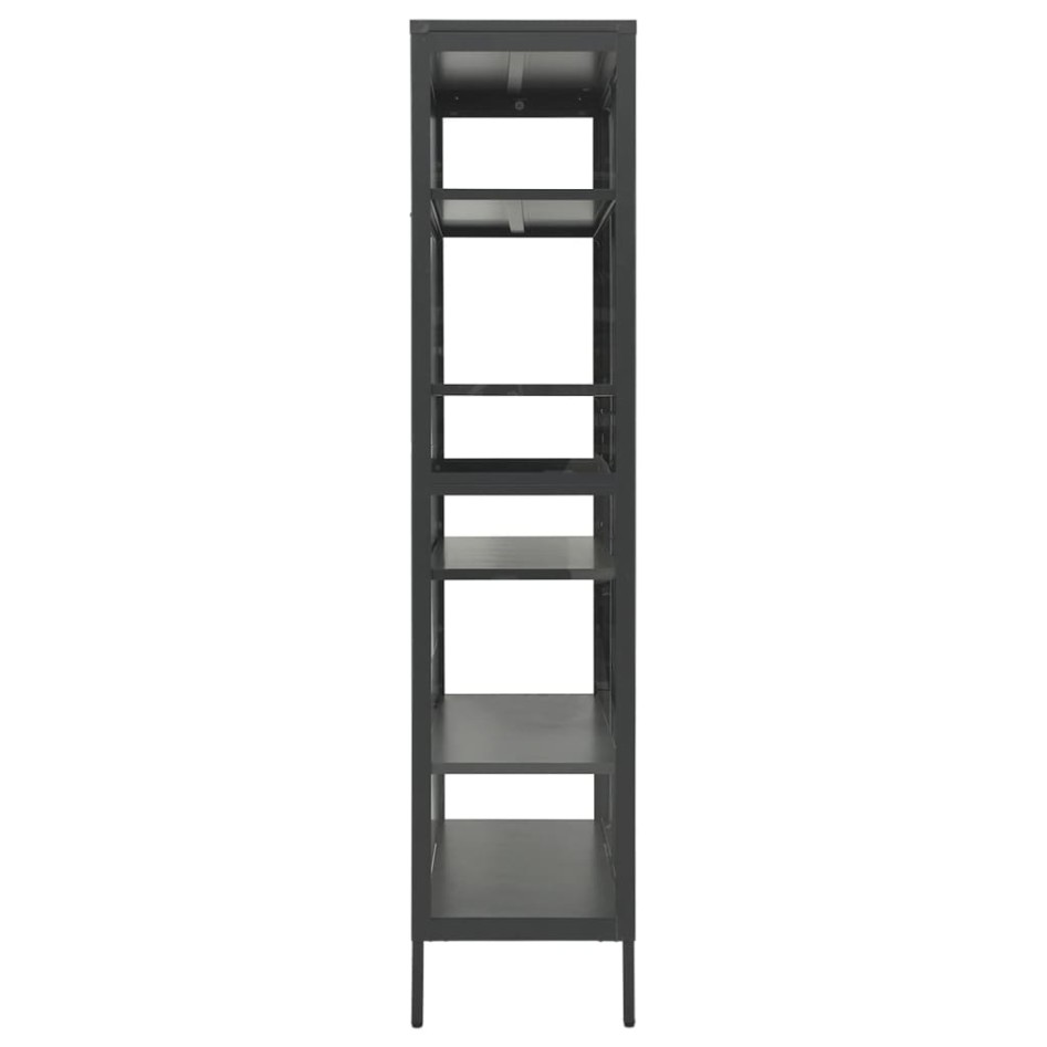 Vitrina de acero y vidrio templado gris antracita 90x40x180