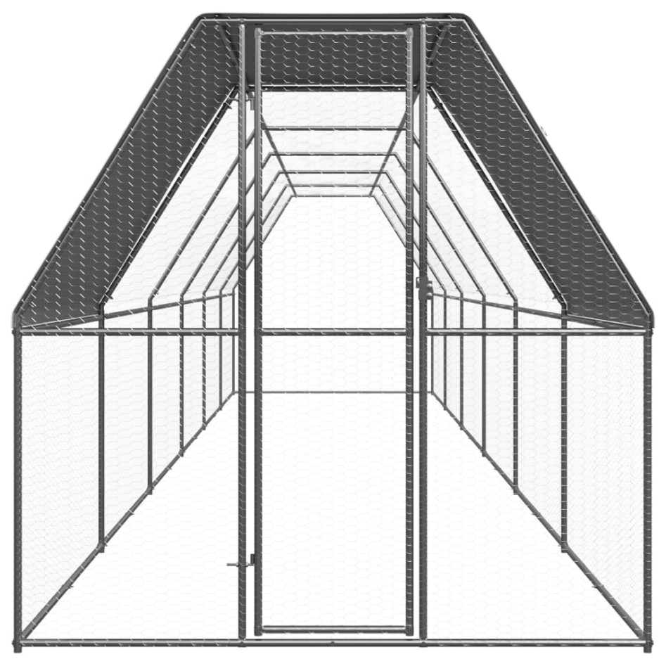 Jaula gallinero de exterior de acero galvanizado 2x12x2