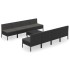 Set de muebles de jardín 9 pzas cojines ratán sintético