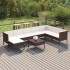 Set muebles de jardín 9 pzas y cojines ratán sintético