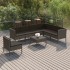 Set de muebles de jardín 8 pzas y cojines ratán sintético
