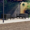 Muebles de jardín 6 pzas con cojines antracita madera de pino