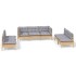 Juego de muebles de jardín 7 pzas y cojines madera maciza