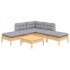 Juego de muebles de jardín 6 pzas y cojines madera pino