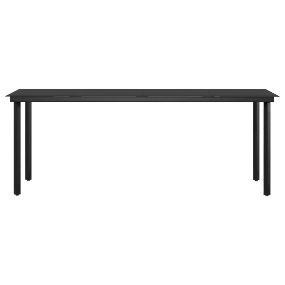 Juego de comedor de jardín 7 piezas con cojines gris y